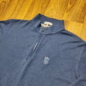 Peter‎ Millar Golf Sweatshirt Men Large Blue 1/4 Zip Pull Over Modal Polyester